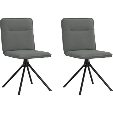 Sillas de comedor 2 unidades tela gris oscuro