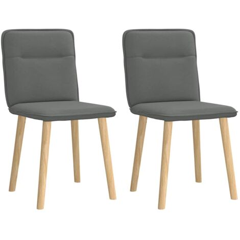 Sillas de comedor 2 unidades tela gris oscuro vidaXL