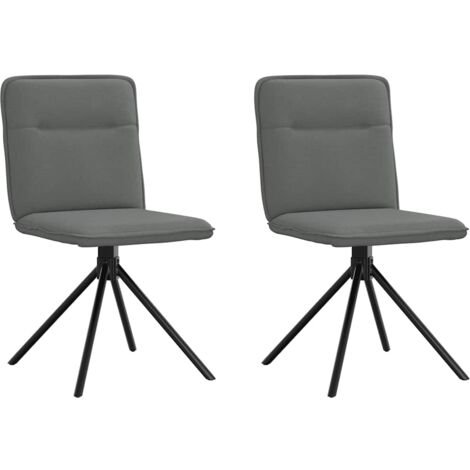Sillas de comedor 2 unidades tela gris oscuro vidaXL