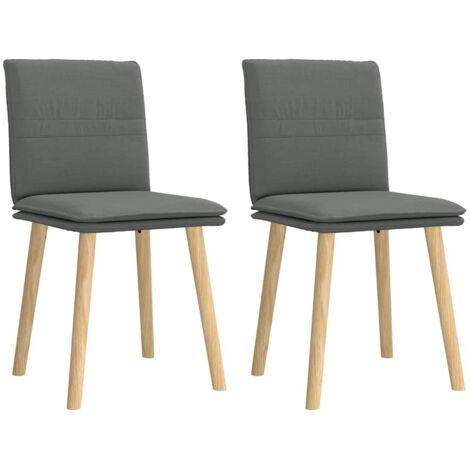 Sillas de comedor 2 unidades tela gris oscuro vidaXL
