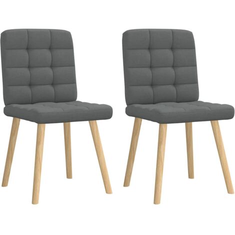 Sillas de comedor 2 unidades tela gris oscuro vidaXL