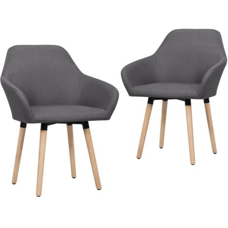 Sillas de comedor 2 unidades tela gris oscuro vidaXL