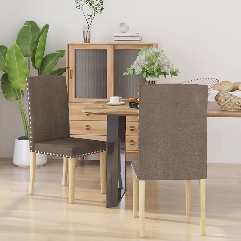 

Sillas de comedor 2 unidades tela gris taupe