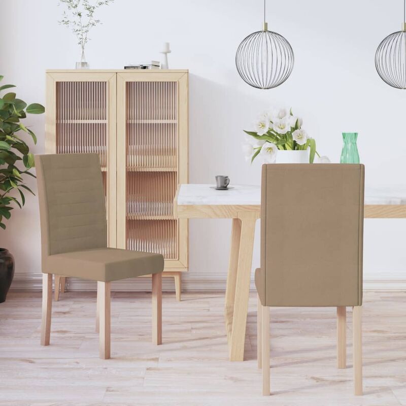 

Sillas de comedor 2 unidades tela gris taupé