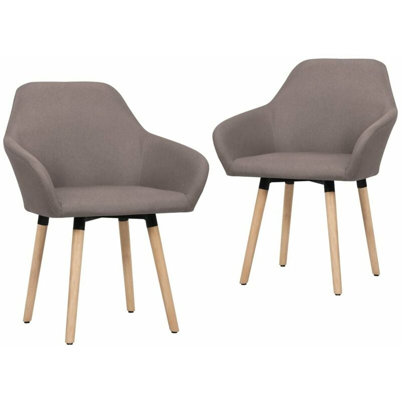 

Sillas de comedor 2 unidades tela gris topo