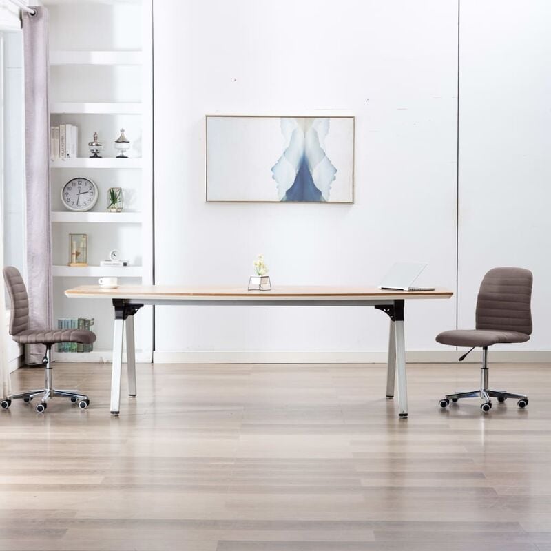 

Sillas de comedor 2 unidades tela gris topo