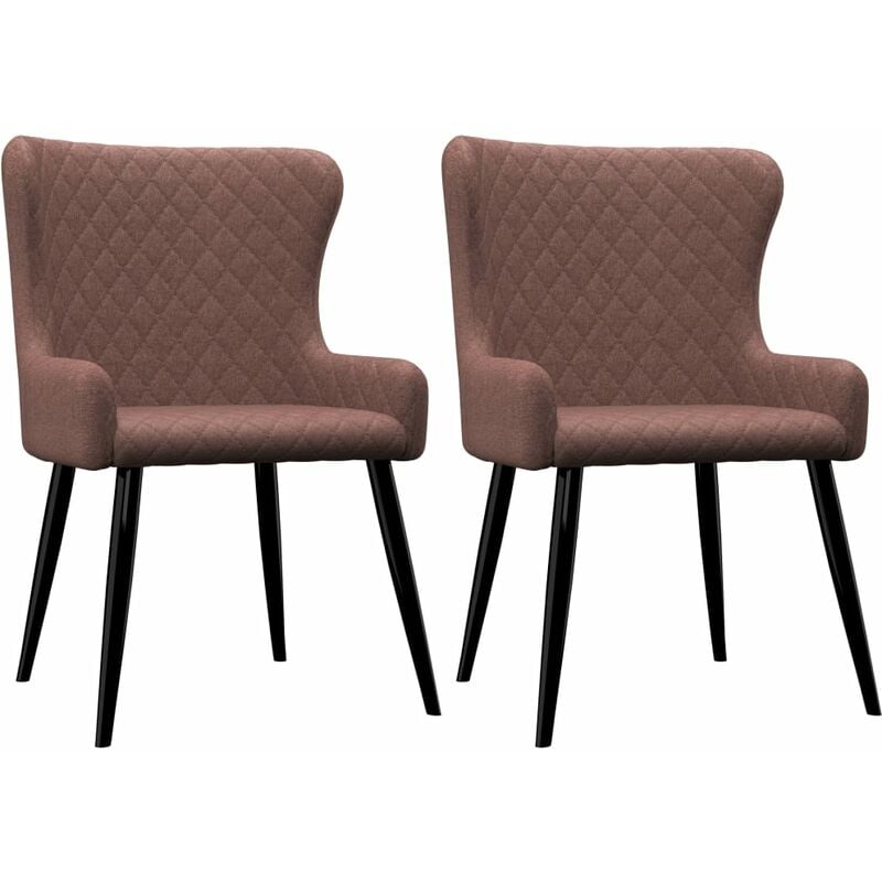 

Sillas de comedor 2 unidades tela marrón - Marrón