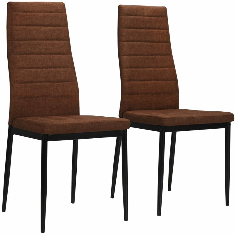 

Sillas de comedor 2 unidades tela marron