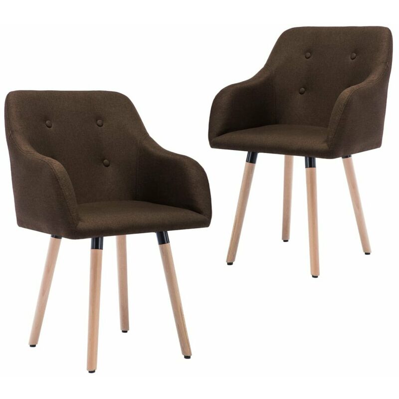 

Sillas de comedor 2 unidades tela marron