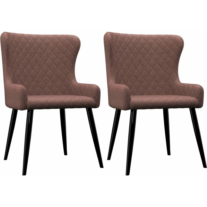 

Sillas de comedor 2 unidades tela marrón