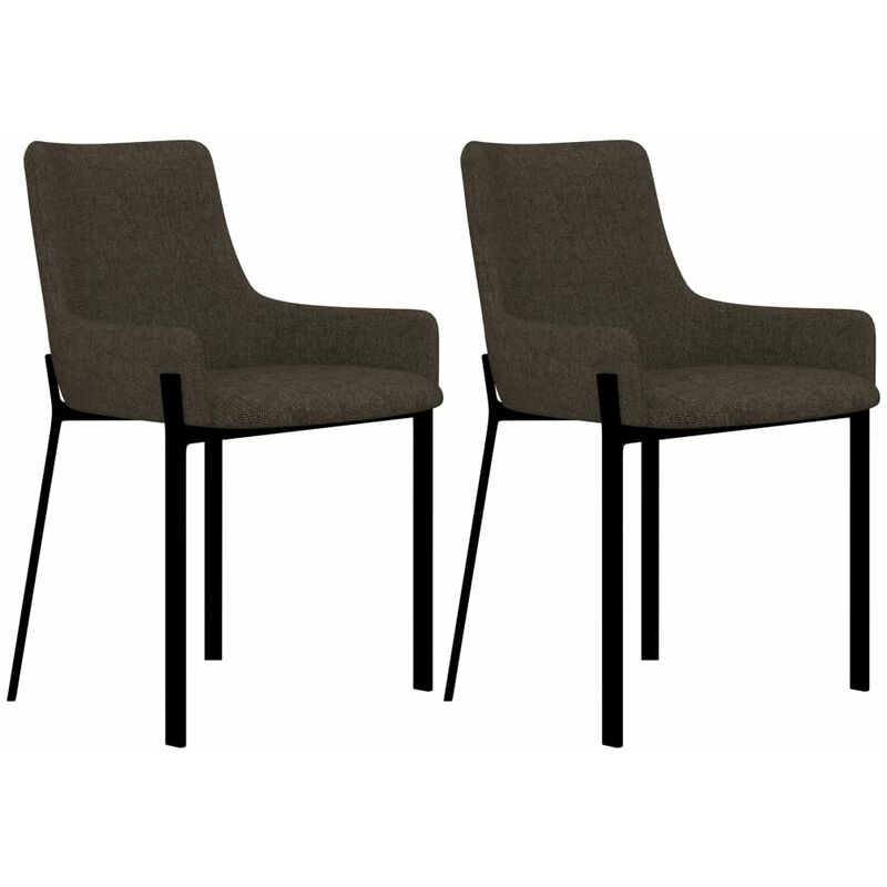 

Sillas de comedor 2 unidades tela marrón
