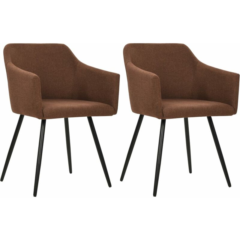 

Sillas de comedor 2 unidades tela marrón
