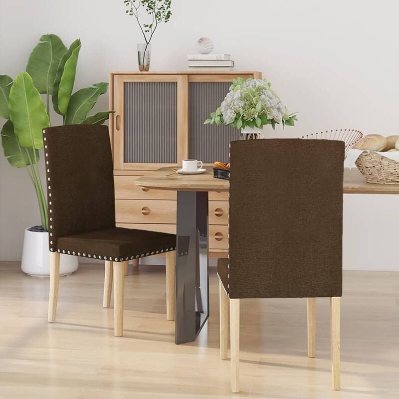 

Sillas de comedor 2 unidades tela marrón
