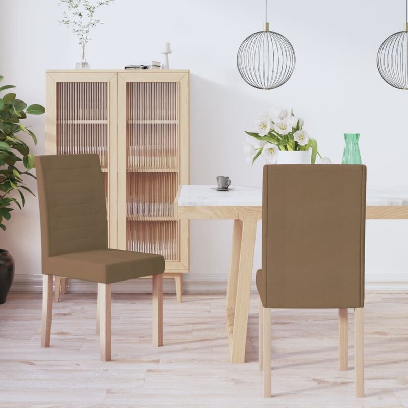 

Sillas de comedor 2 unidades tela marrón