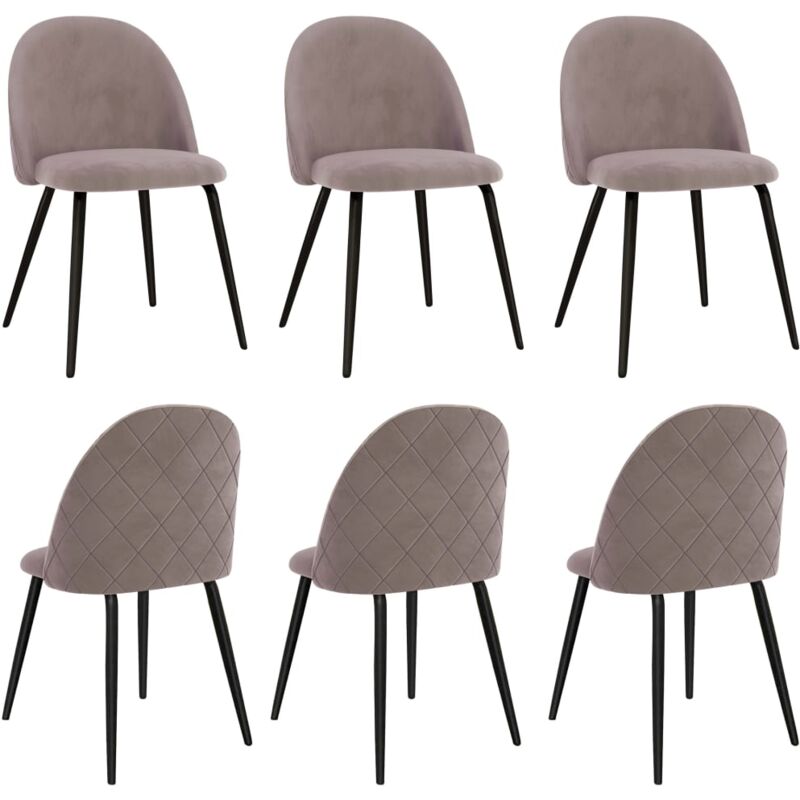 

vidaXL Sillas de Comedor de Tela 6 Unidades Rosa - Rosa