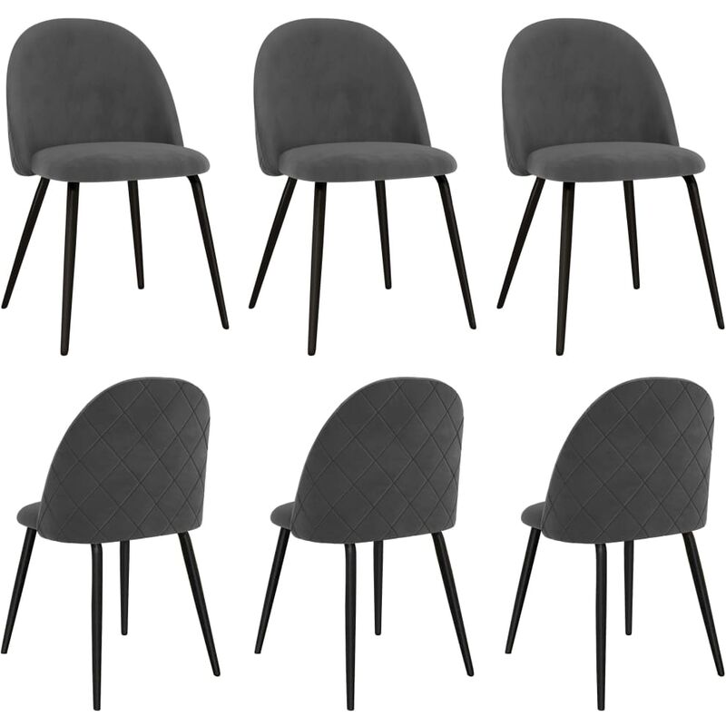 

Sillas de Comedor de Tela 6 Unidades Gris - Gris - Vidaxl