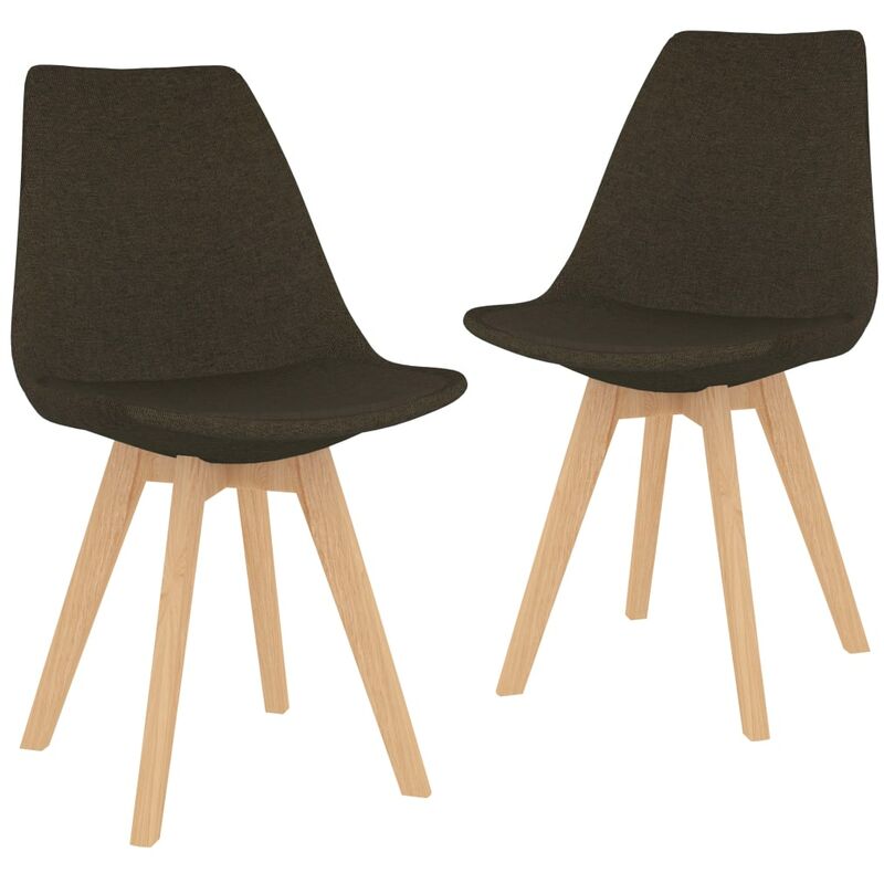 

Sillas de comedor 2 unidades tela marrón oscuro