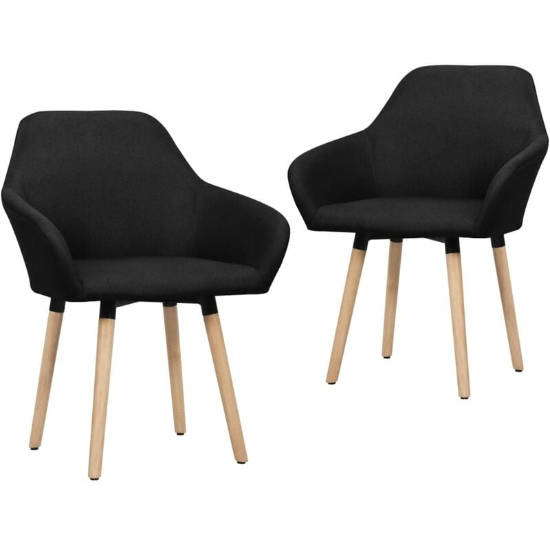 

Sillas de comedor 2 unidades tela negra