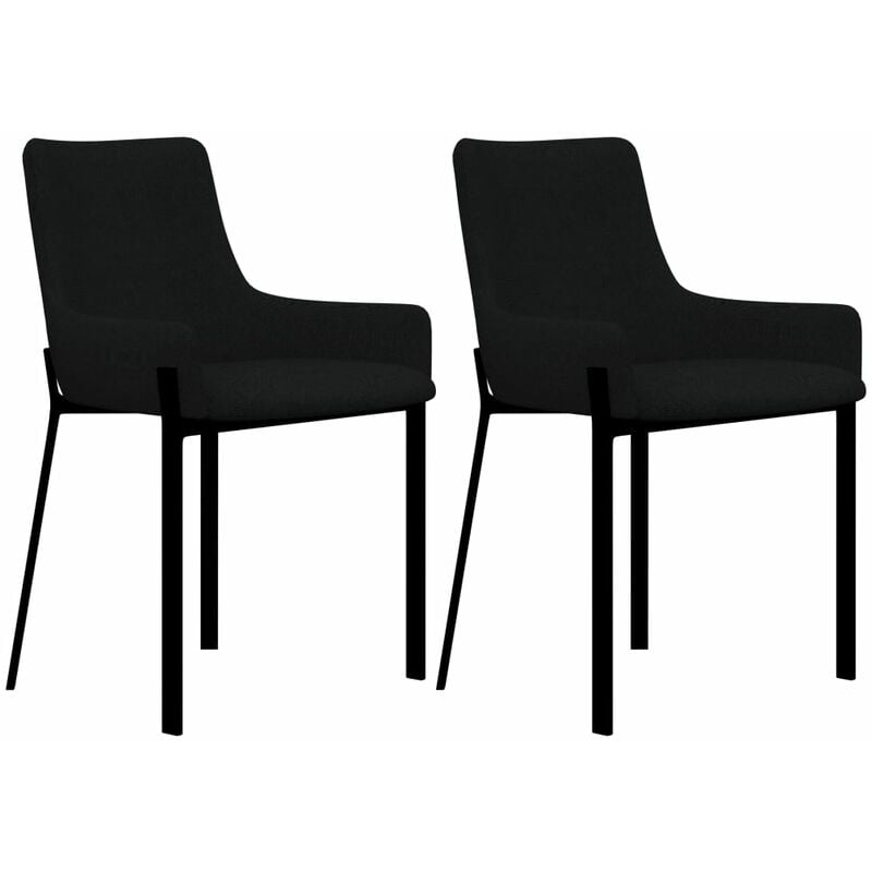 

Sillas de comedor 2 unidades tela negro