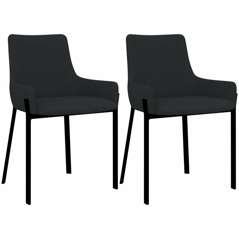 

Sillas de comedor 2 unidades tela negro