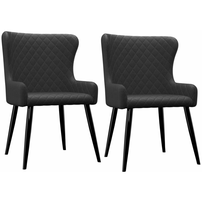 

Sillas de comedor 2 unidades tela negro - Negro