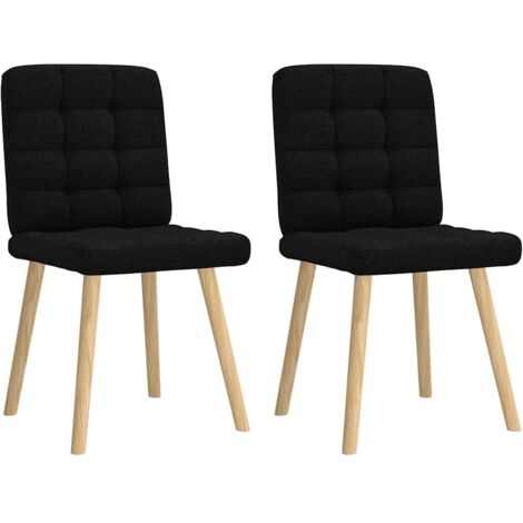 Sillas de comedor 2 unidades tela negro vidaXL