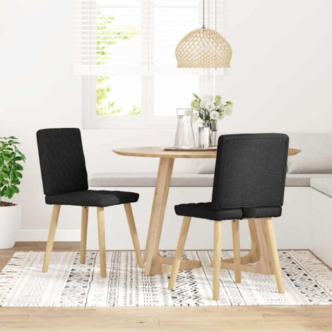 Sillas de comedor 2 unidades tela negro vidaXL