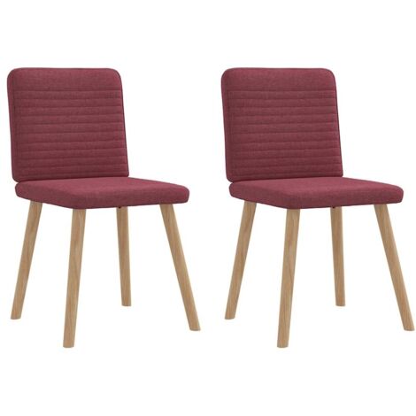 Sillas de comedor 2 unidades tela rojo tinto vidaXL