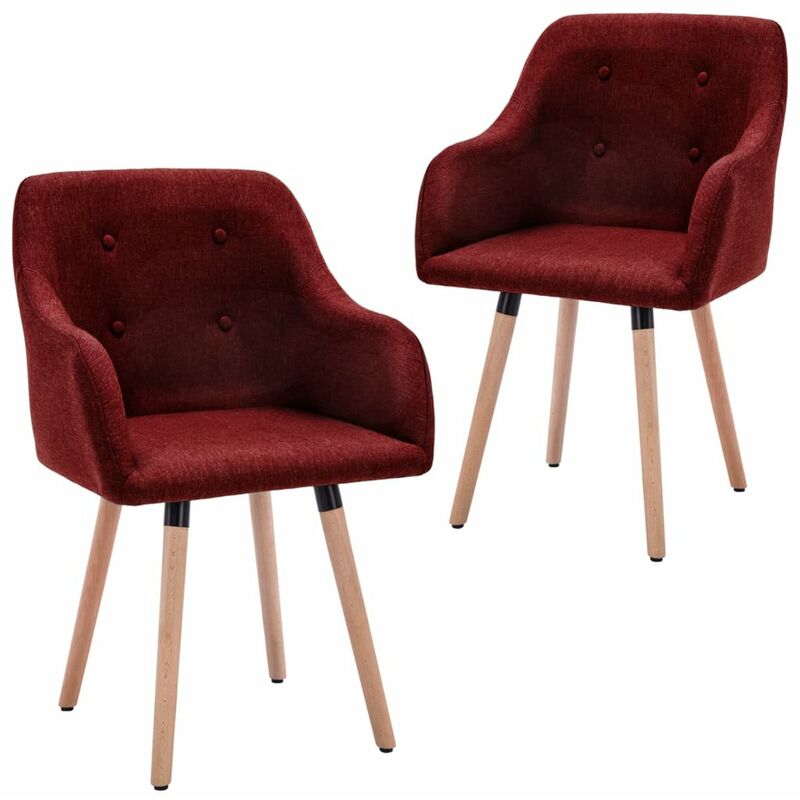 

Sillas de comedor 2 unidades tela rojo vino tinto