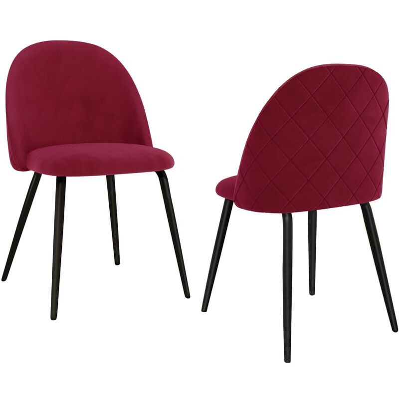 

Sillas de comedor 2 unidades tela rojo vino tinto