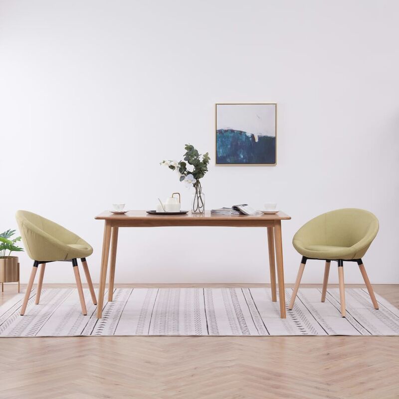 

Happyshopping - Sillas de comedor 2 unidades tela verde