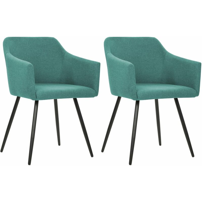 

Sillas de comedor 2 unidades tela verde - Verde