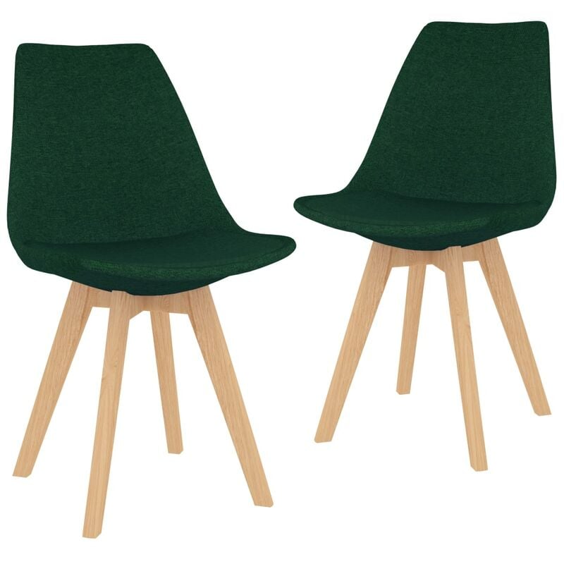 

Sillas de comedor 2 unidades tela verde oscuro