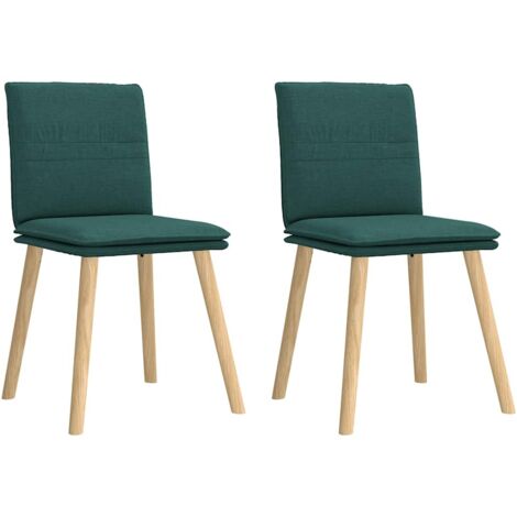 Sillas de comedor 2 unidades tela verde oscuro vidaXL