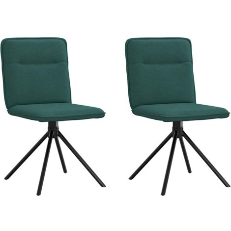 Sillas de comedor 2 unidades tela verde oscuro vidaXL