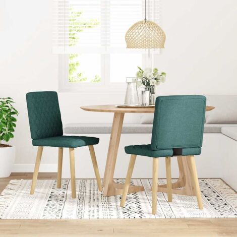 Sillas de comedor 2 unidades tela verde oscuro vidaXL