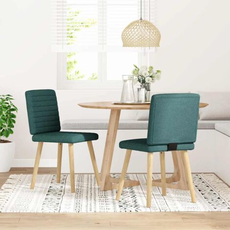 Sillas de comedor 2 unidades tela verde oscuro vidaXL