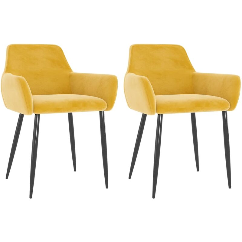

Sillas de comedor 2 unidades terciopelo amarillo mostaza