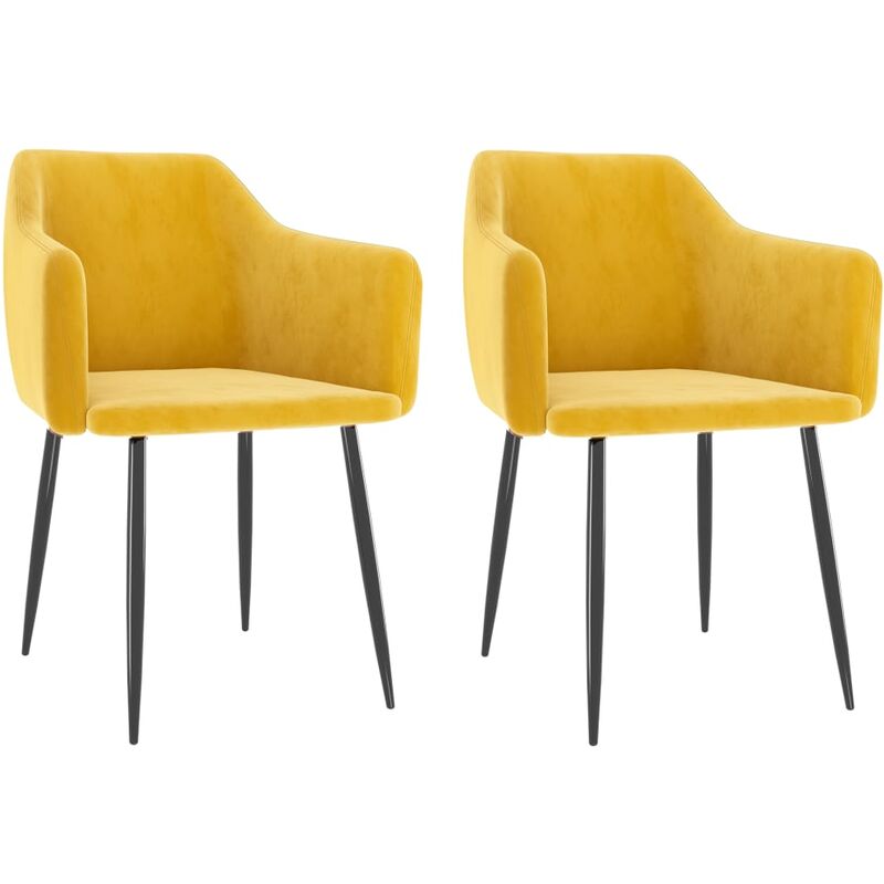 

Sillas de comedor 2 unidades terciopelo amarillo mostaza