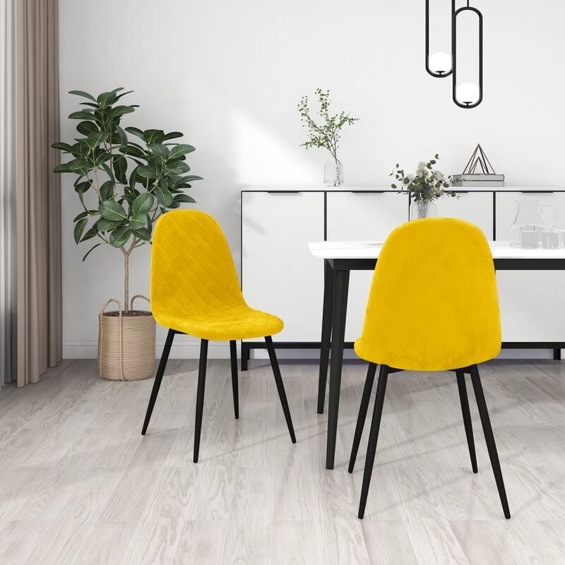 

Sillas de comedor 2 unidades terciopelo amarillo mostaza