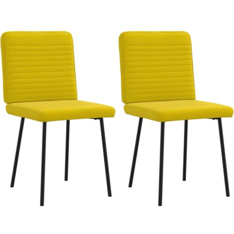 Sillas de comedor 2 unidades terciopelo amarillo vidaXL