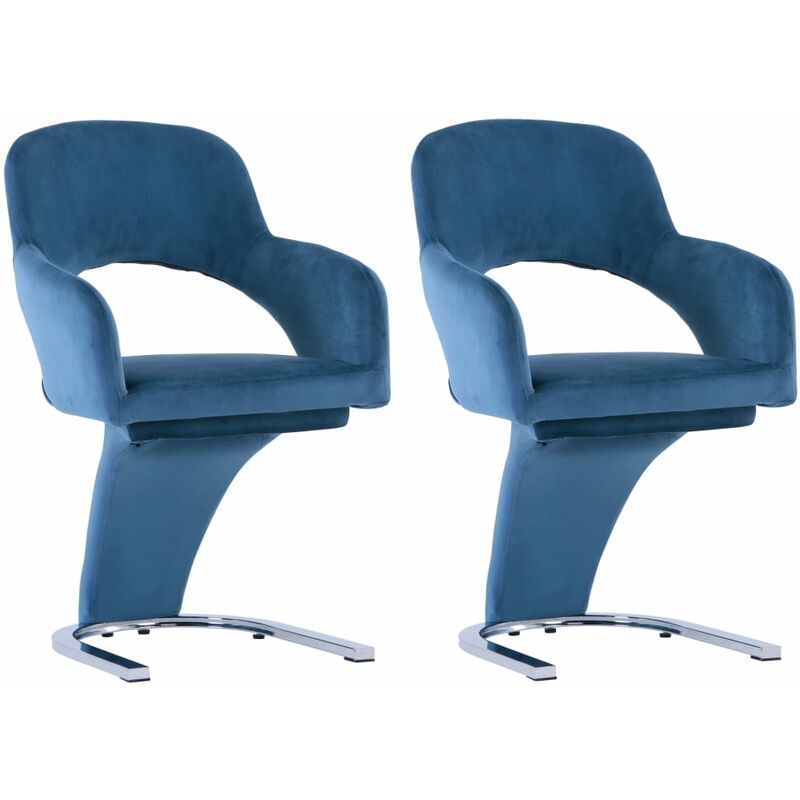

Sillas de comedor 2 unidades terciopelo azul