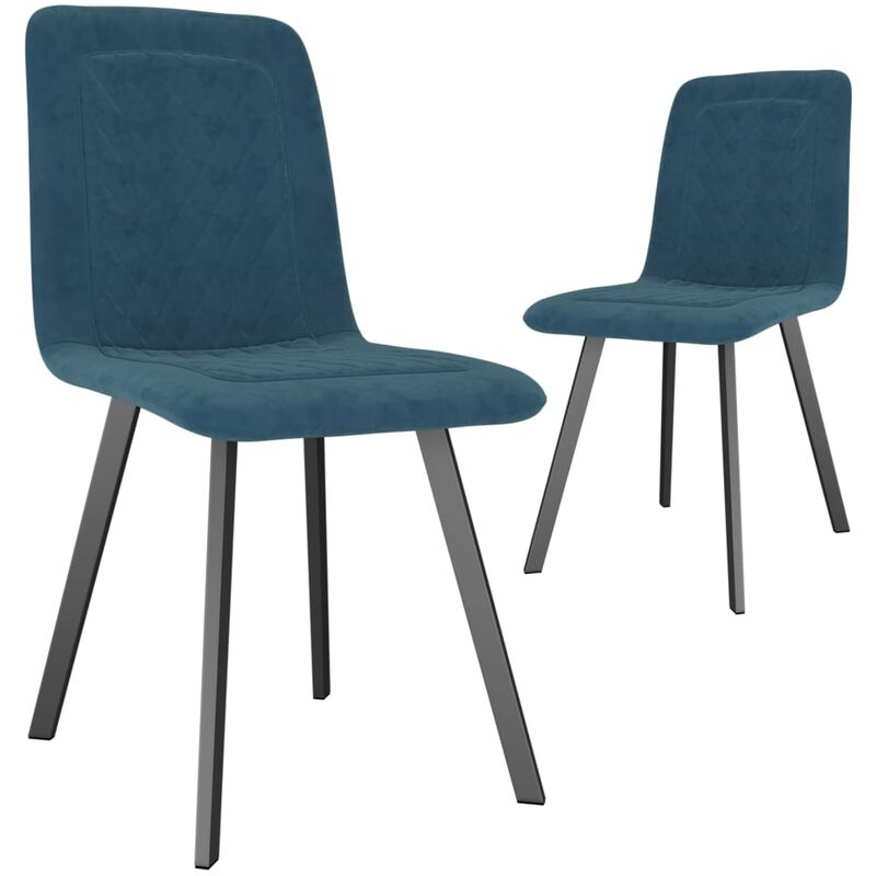 

Sillas de comedor 2 unidades terciopelo azul