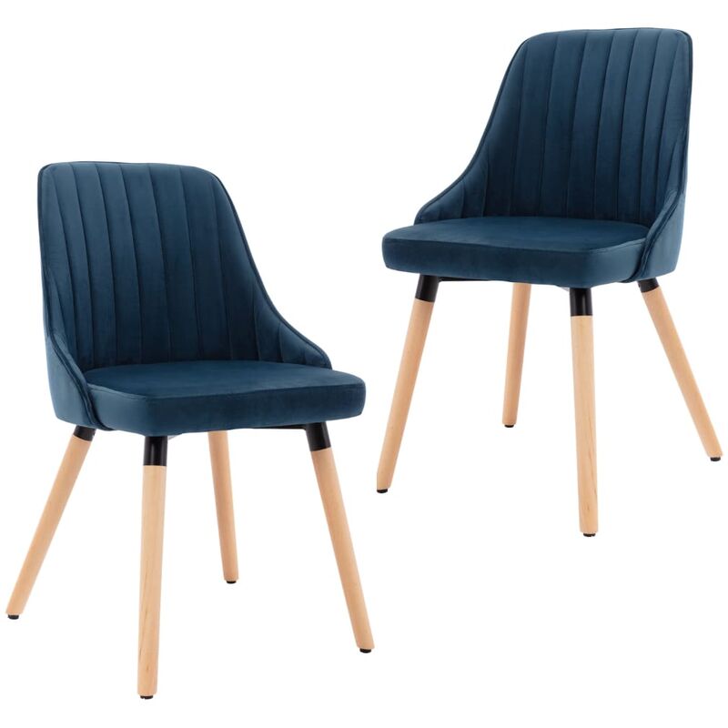 

Sillas de comedor 2 unidades terciopelo azul