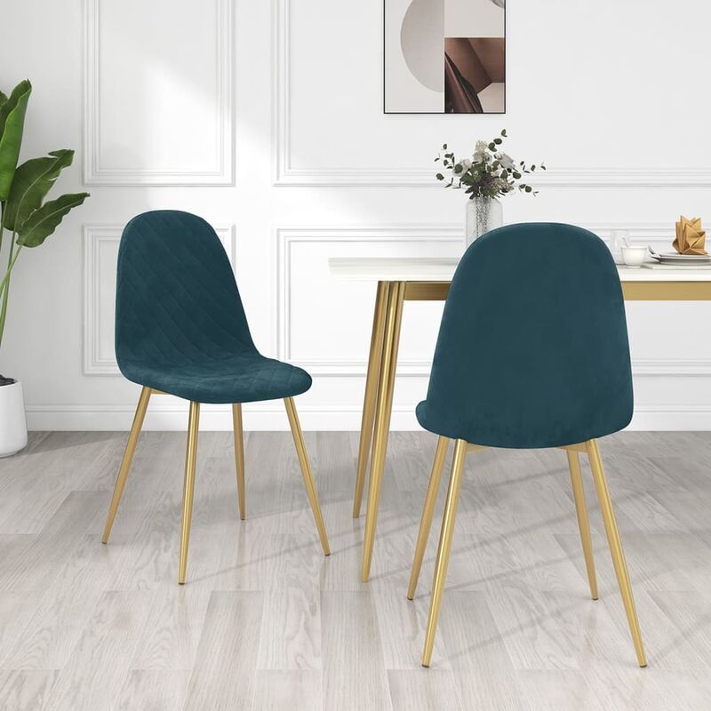 

Sillas de comedor 2 unidades terciopelo azul