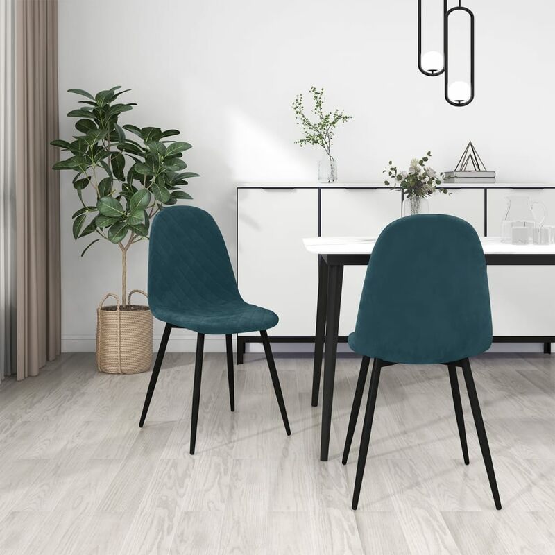 

Sillas de comedor 2 unidades terciopelo azul