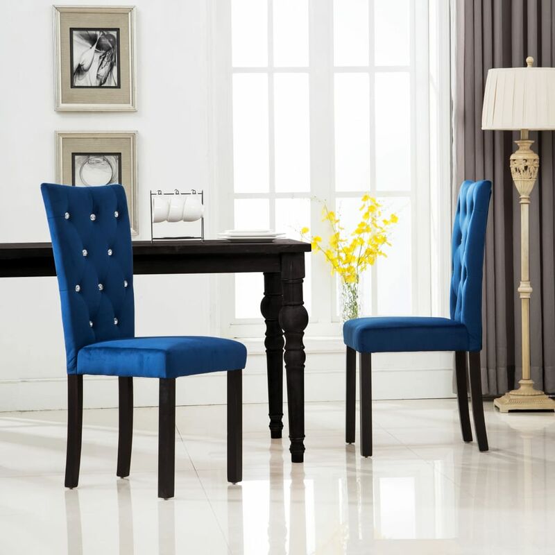 

Happyshopping - Sillas de comedor 2 unidades terciopelo azul oscuro
