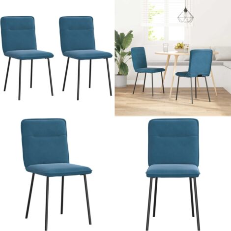 Sillas de comedor 2 unidades terciopelo azul - Sillas de comedor azul - Sillas de comedor terciopelo