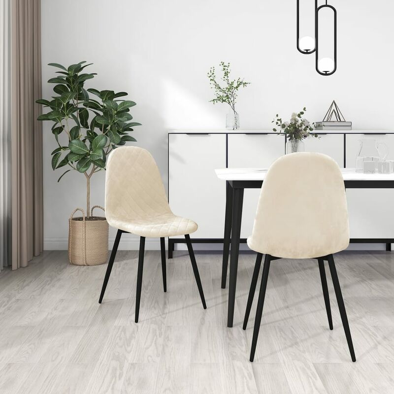 

Sillas de comedor 2 unidades terciopelo blanco crema