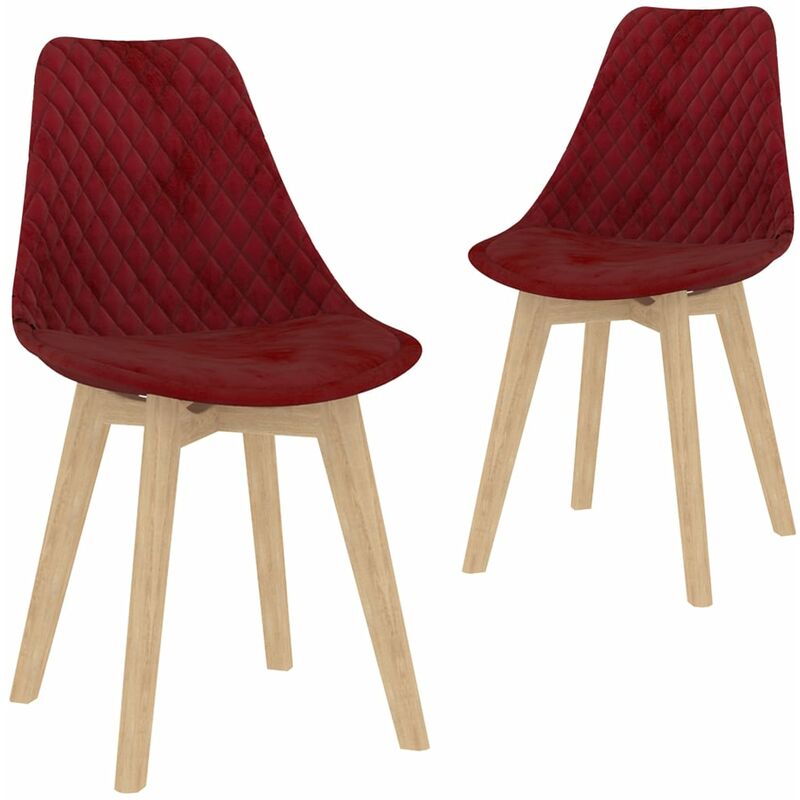 

Sillas de comedor 2 unidades terciopelo color vino tinto